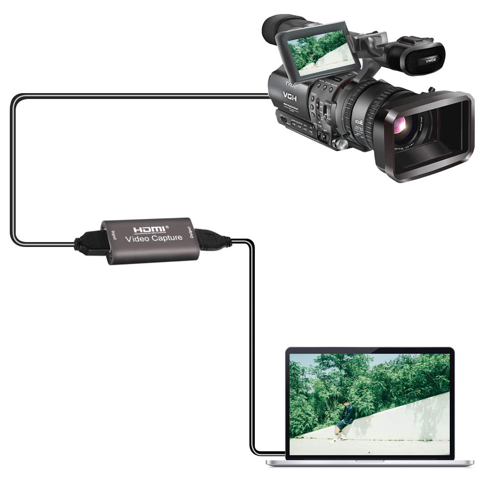 Audio Video Capture Card with USB Extension Cable，Input 4K@60FPS, Output 1080P@60FPS ， HDMI to USB Capture Card for Broadcast Live and Record with DSLR, Camcorder, or Action Camera（Coffee）