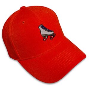 custom baseball cap roller skate embroidery roller skating acrylic dad hats for men & women red design only