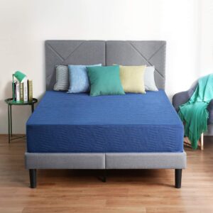olee sleep 10 inch new safe comfort memory foam mattress, blue, full