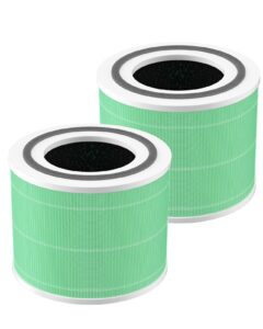 2-pack core 300 replacement filter compatible with levoit core 300 and core 300s air purifier, h13 true hepa, high-efficiency activated carbon, replace core300-rf-tx, green