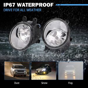 Left & Right Fog Light Assembly Compatible with Toyota Venza Avalon Camry Corolla Highlander Matrix Prius RAV4 Solara Yaris, Lexus GS350 HS250h LX570 RX350 RX450h 2006-2013 with H11 12V 55W Bulbs