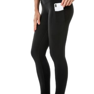 Ritiriko Women's Yoga Pants High Waisted Crop Workout Running Leggings with Side Pocketed Tummy Control