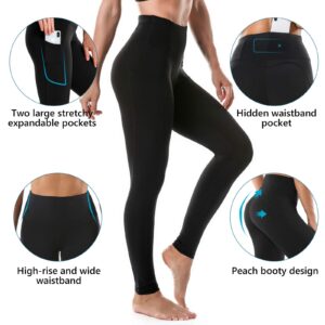 Ritiriko Women's Yoga Pants High Waisted Crop Workout Running Leggings with Side Pocketed Tummy Control