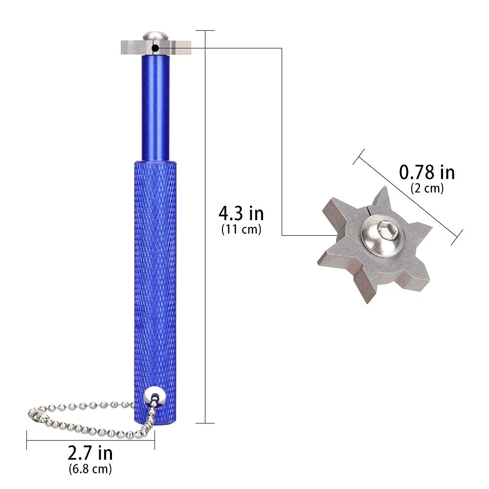 LZFAN Golf Club Groove Sharpener, 6 Sided Sharpening Tool, Golf Club Groove Sharpener with Ball Chain, Re-Grooving Cleaning Tool Accessories, Perfect Tool for All Irons