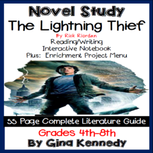 novel study- the lightning thief by rick riordan and project menu