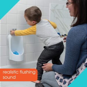 Summer Infant My Size Urinal,White-Realistic Boy Urinal Potty Training Toilet –Realistic Urinal for Toddlers that Features Flushing Sounds and a Target for Aim Practice –Easily Removable for Emptying