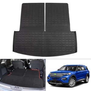 kust cargo liner for 2020-2024 ford explorer accessories behind 2nd row seats all weather trunk liner floor mat black