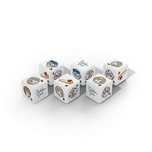 USAOPOLY The Golden Girls Dice Set | Collectible d6 Dice Featuring Characters & References - The Golden Girls Logo, Rose, Sophia, Blanche, Dorothy, and Cheesecake | Officially Licensed 6-Sided Dice