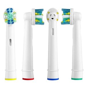 replacement brush heads compatible with oral-b-braun– floss action - pack of 4 generic electric toothbrush replacement heads