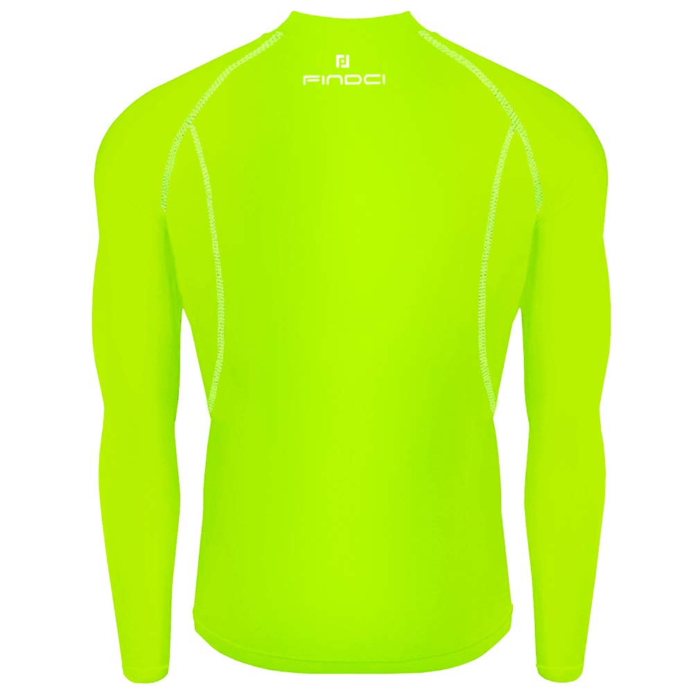 1Bests Men's Sports Running Set Compression Shirt + Pants Skin-Tight Long Sleeves Quick Dry Fitness Tracksuit Gym Yoga Suits (New Green, L)