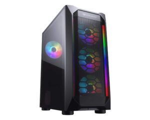 cougar mx410 mesh-g rgb powerful airflow and compact mid-tower case