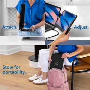 SideTrak Swivel 12.5" Patented Attachable Portable Monitor Extender - FHD TFT Laptop Dual Screen w/Kickstand, for Mac, PC, and Chromebook, All Laptops, USB or Mini HDMI Port Power (Single Monitor)