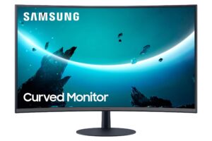 samsung – t55 series c32t550fdn 32" 1000r curved monitor, dark blue gray (lc32t550fdnxza) (renewed)