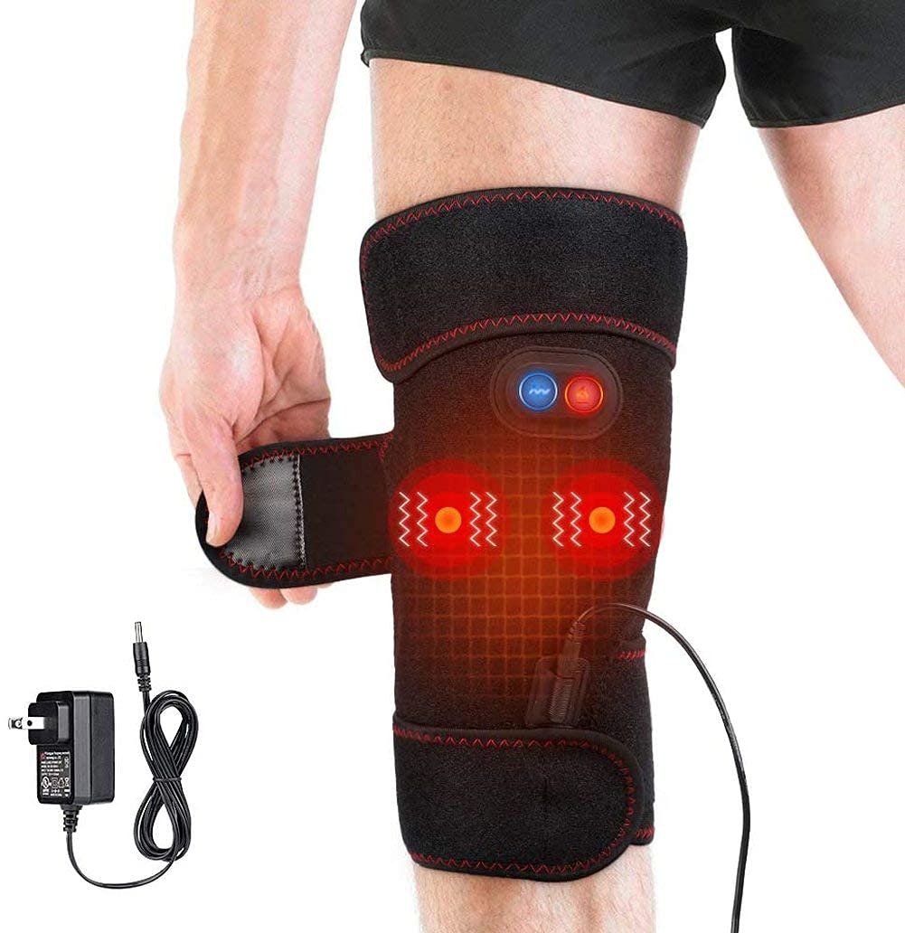 2-in-1 Arthritis Pain Relief Knee Brace, Heated Knee Support for Arthritis, Knee Heating Pad for Hot or Cold Therapy Keep Warm, Electric Wrap for Pain Relief and Massage