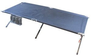rio brands gear smart cot xl outdoor military style one-piece portable folding cot, black