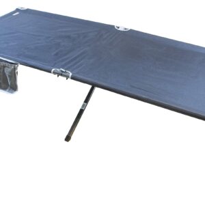 Rio Brands Gear Smart Cot XL Outdoor Military Style One-Piece Portable Folding Cot, Black