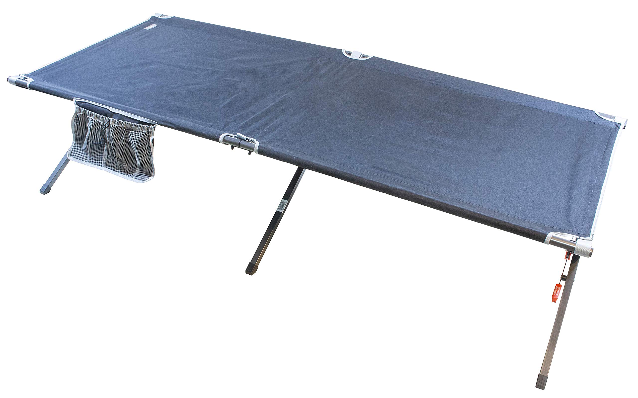 Rio Brands Gear Smart Cot XL Outdoor Military Style One-Piece Portable Folding Cot, Black