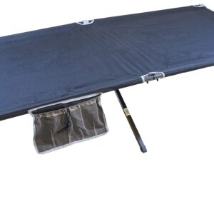 Rio Brands Gear Smart Cot XL Outdoor Military Style One-Piece Portable Folding Cot, Black