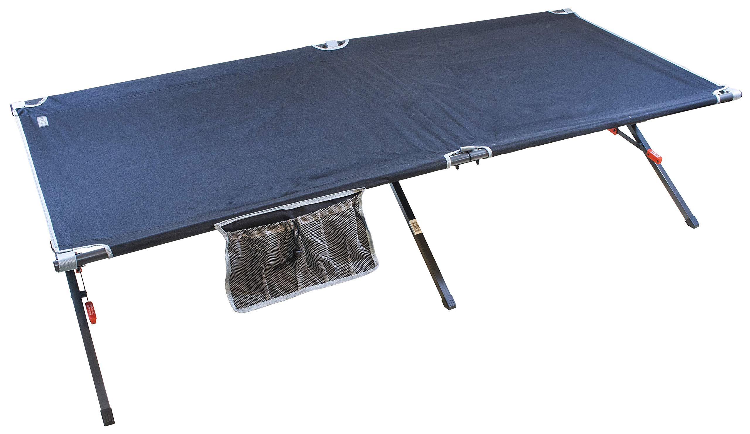 Rio Brands Gear Smart Cot XL Outdoor Military Style One-Piece Portable Folding Cot, Black