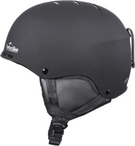 turboske ski helmet, snowboarding helmet for men, women and youth (s, black)