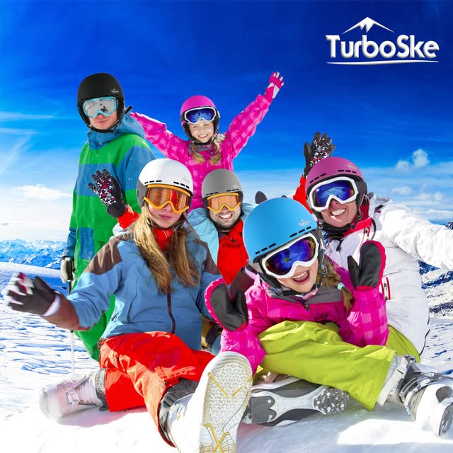 TurboSke Ski Helmet, Snowboarding Helmet for Men, Women and Youth (S, Black)