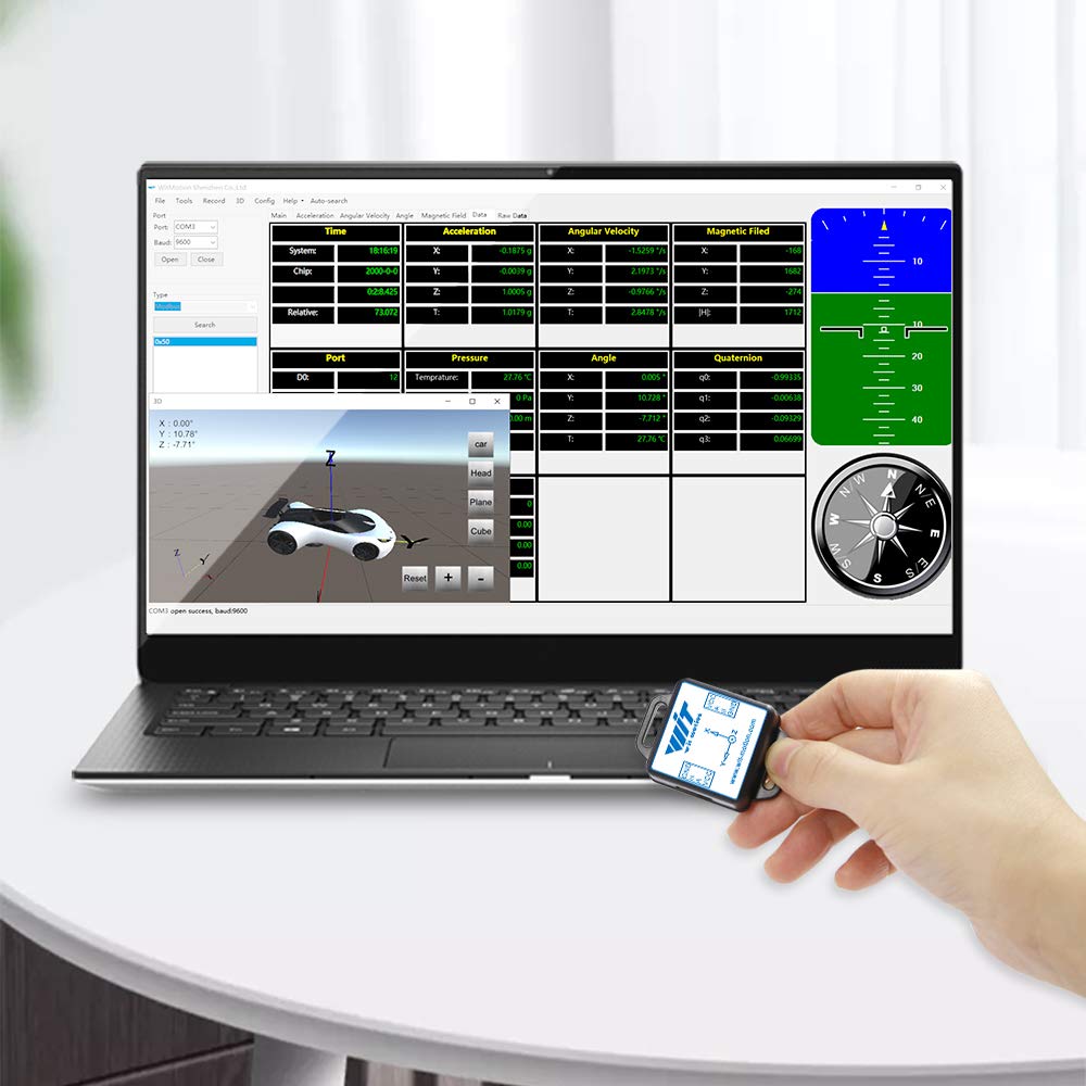 WitMotion WT901C-485 mpu9250 High-Precision Gyro+Accelerometer+Angle+Magnetometer,9-Axis Digital Compass (Kalman Filtering, Modbus),Triple-Axis Tilt Angle Inclinometer for PC/Arduino/Raspberry Pi