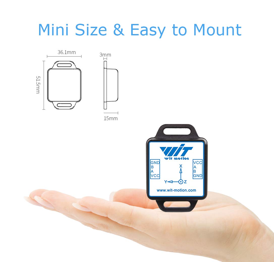 WitMotion WT901C-485 mpu9250 High-Precision Gyro+Accelerometer+Angle+Magnetometer,9-Axis Digital Compass (Kalman Filtering, Modbus),Triple-Axis Tilt Angle Inclinometer for PC/Arduino/Raspberry Pi