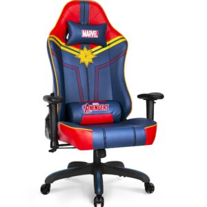 marvel avengers gaming chair desk office computer racing chairs - adults gamer ergonomic game reclining high back support racer leather (spider man, red (m))
