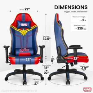 Marvel Avengers Gaming Chair Desk Office Computer Racing Chairs - Adults Gamer Ergonomic Game Reclining High Back Support Racer Leather (Spider Man, Red (M))