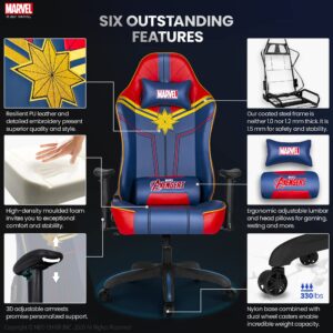 Marvel Avengers Gaming Chair Desk Office Computer Racing Chairs - Adults Gamer Ergonomic Game Reclining High Back Support Racer Leather (Spider Man, Red (M))