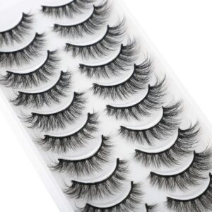 JIMIRE 10 Pairs Fake Eyelashes Fluffy Natural False Lashes Cat-Eye Lashes Pack