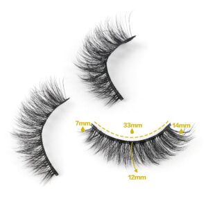 JIMIRE 10 Pairs Fake Eyelashes Fluffy Natural False Lashes Cat-Eye Lashes Pack