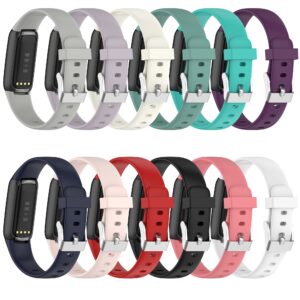 Straps Compatible with Fitbit Luxe Bands Soft Silicone Sport Waterproof Quick Release Wristbands for Luxe Fitness and Wellness Fitness Tracker, Soft and Durable (Small-12Colors)