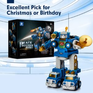 hahaland 5 Year Old Boy Gift - 5 in 1 STEM Toys for Ages 5-7, Take Apart Trucks Transform to Robot - 5 6 7 Year Old Boy Birthday Gift - Boys Toys Age 4-6