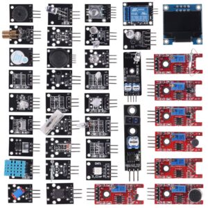 umlife 38 in 1 sensor modules kit, 37 in 1 sensor module + 0.96‘’ 4pin oled for arduino raspberry pi project super starter kits for uno r3 mega2560 mega328 nano raspberry pi 3 2 model stm32