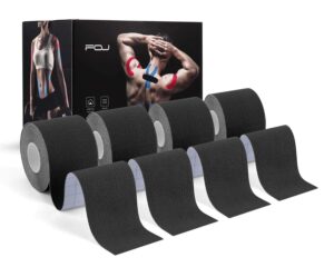 kinesiology tape (4 pack) athletic tape 16.4ft water resistant kinetic uncut sports tape for knees, ankles, shoulder, pain relief, injury recovery and physio therapy