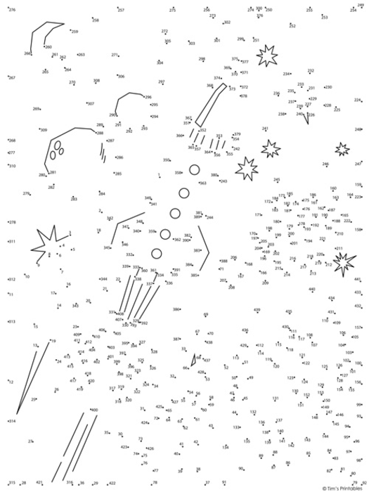 Rocket Ship Extreme Dot-to-Dot / Connect the Dots