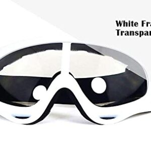 Anti-Glare Lenses, Ski Goggles, Winter Sport Snowboard Goggles with UV 400 Protection, Snowboard Goggles for Kids, Boys & Girls, Youth, Men & Women, Helmet, Wind Resistance (White Transparent)