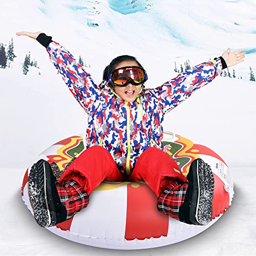 Snow Tube, Snow Sled for Kids and Adults, 48 Inches Heavy Duty Snow Tubes with Double Bottom, Candy Snow Toys for Sweet Party