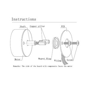 MGT010-42ST magnetic encoder for stepper Motor and bushless DC Motor Incremental output DC 5V 1000 PPR (MGT010-42ST 15.5 * 5 * 6)