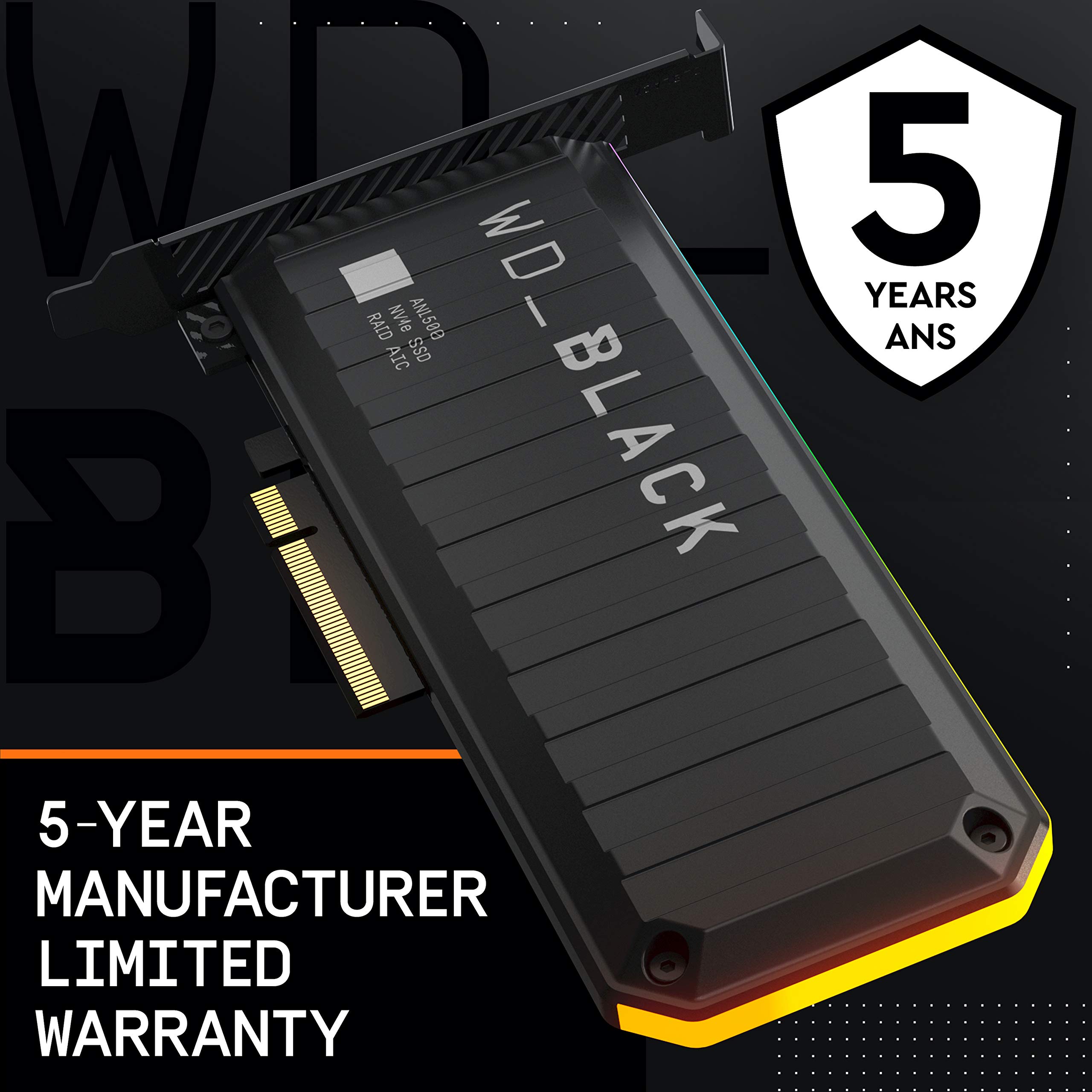 WD_BLACK 1TB AN1500 NVMe Internal Gaming Solid State Drive SSD Add-In-Card - Gen3 PCIe, Up to 6500 MB/s - WDS100T1X0L