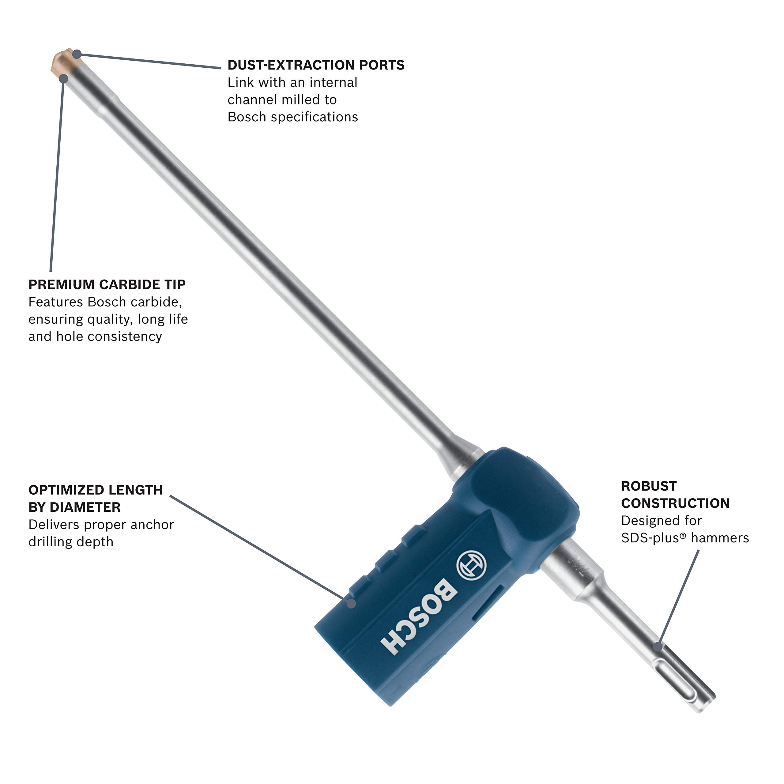 Bosch DXS5010 1/2 in. x 8 in. x 17 in. SDS-max® Speed Clean™ Dust Extraction Bit