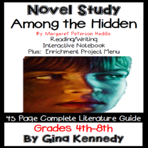 novel study- among the hidden by margaret peterson haddix and project menu