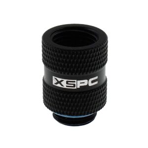 xspc g1/4" 20mm male to female fitting, matte black