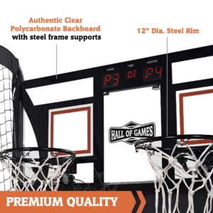 Hall of Games 2 Player Arcade Basketball Game, Black/Grey