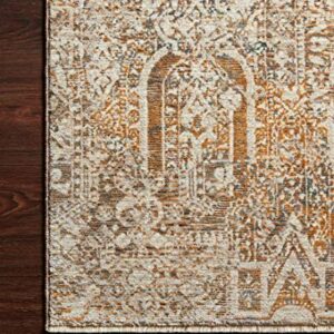 Loloi Lourdes Ivory/Orange 2'-7" x 7'-9" Runner Rug