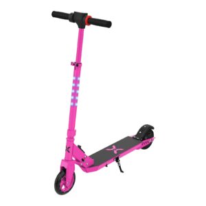 hover-1 flare electric scooter | 8mph, 3m range, 6hr charge, speed-battery indicator, 6 inch front & 5.5 inch back solid tires, 132 lb max weight, cert. & tested - safe for kids