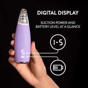 Microderm GLO GEM Diamond Microdermabrasion and Suction Tool - Blackhead Remover Pore Vacuum Advanced Facial Treatment Machine - Anti Aging Wrinkle Care for Collagen Production & Acne Scars (Purple)