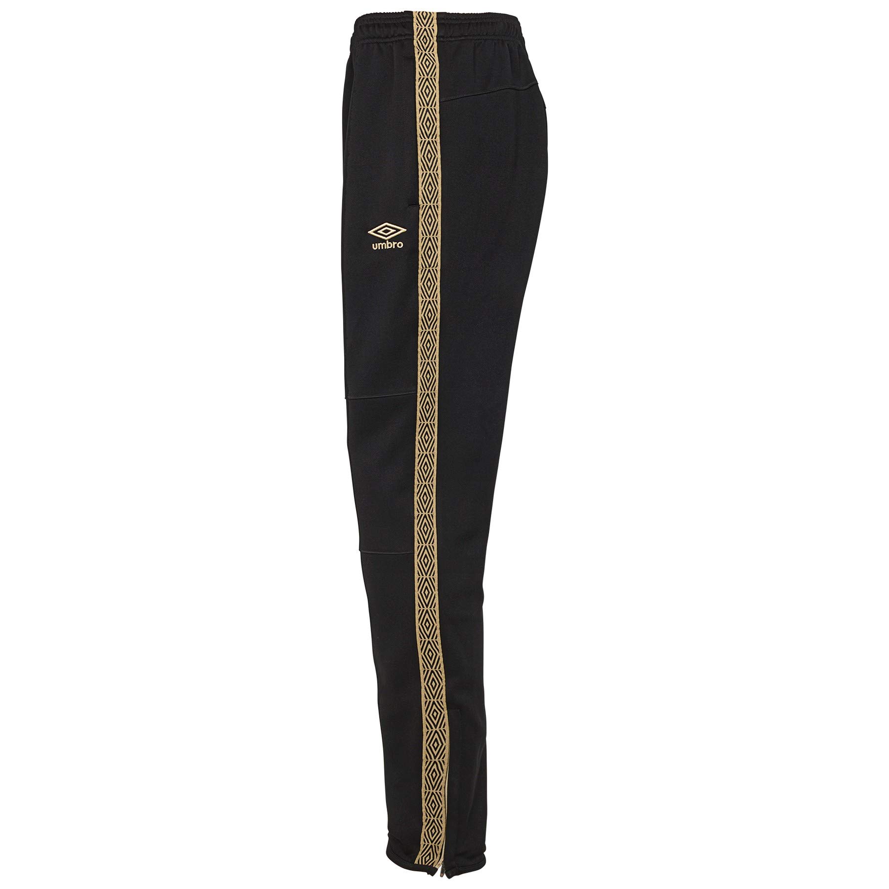 Umbro Men's Double Diamond Track Pants 2.0, Black Beauty/Team Gold Large