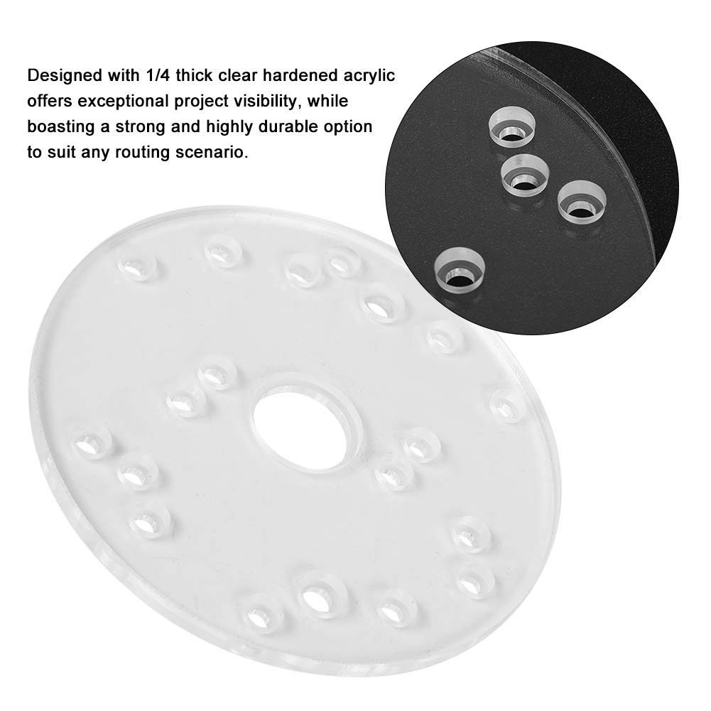 Universal Router Base Plate Compatible with Ryobi, Woodworking Auxiliary Tool with Centering Pin Screws